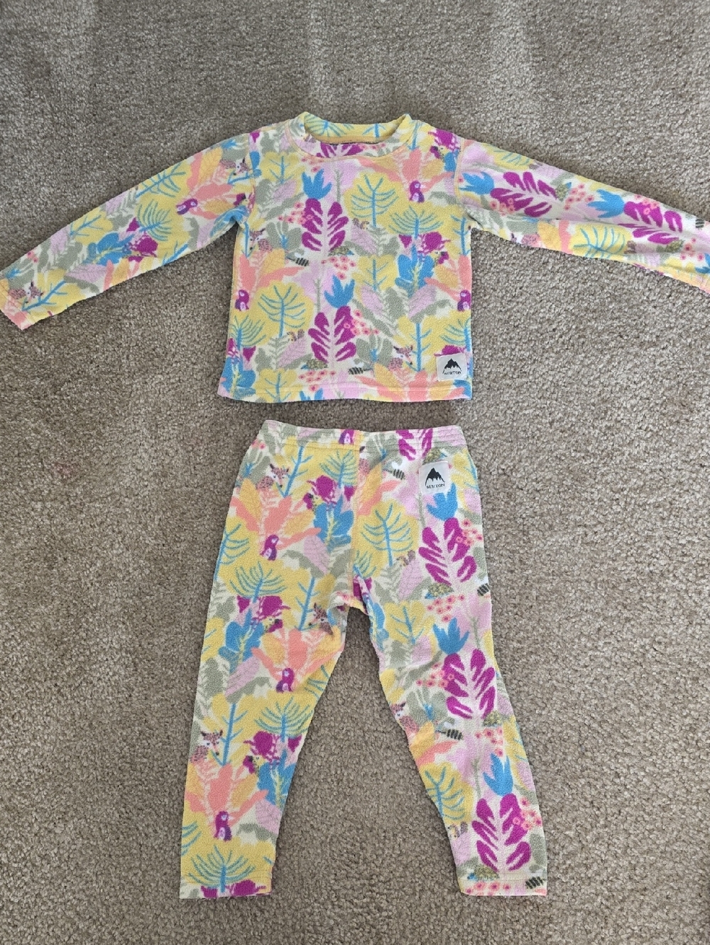 Burton Kids Dry Ride Heavyweight Fleece Baselayers Set Size 3t